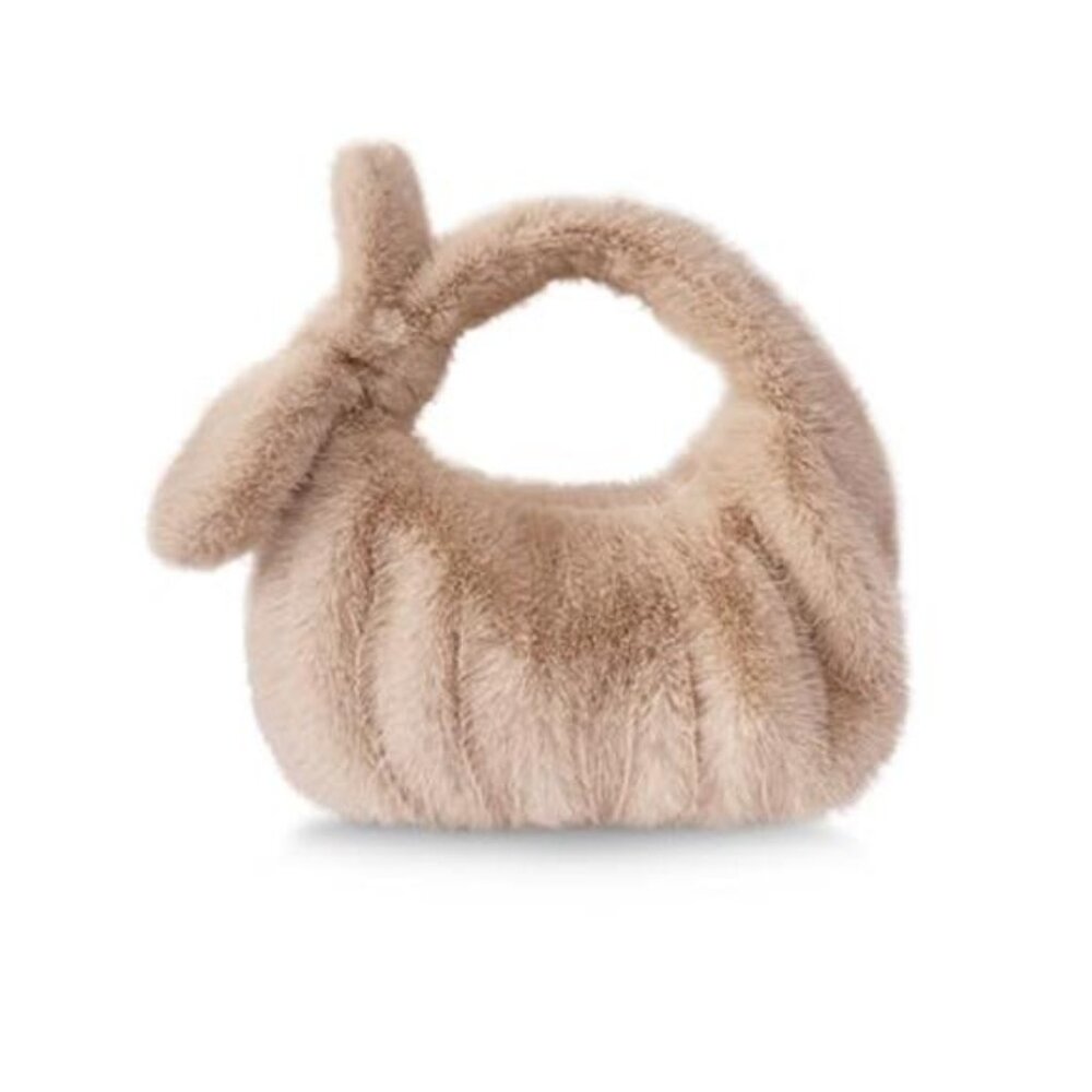 Women's Furry Tote Bag Faux Fur Cute Mini Bags Plush Small Purse Autumn